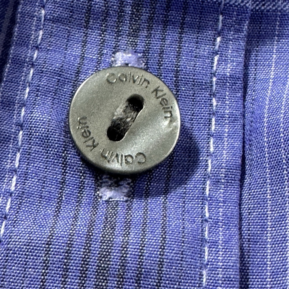 Calvin Klein Mens‎ Purple Plaid Button Down Shirt Cotton Tencel Long Sleeve L - Picture 11 of 13